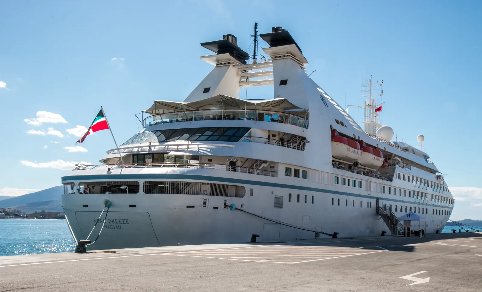 Windstar star breeze cruise ship in Saranda Albania 2016