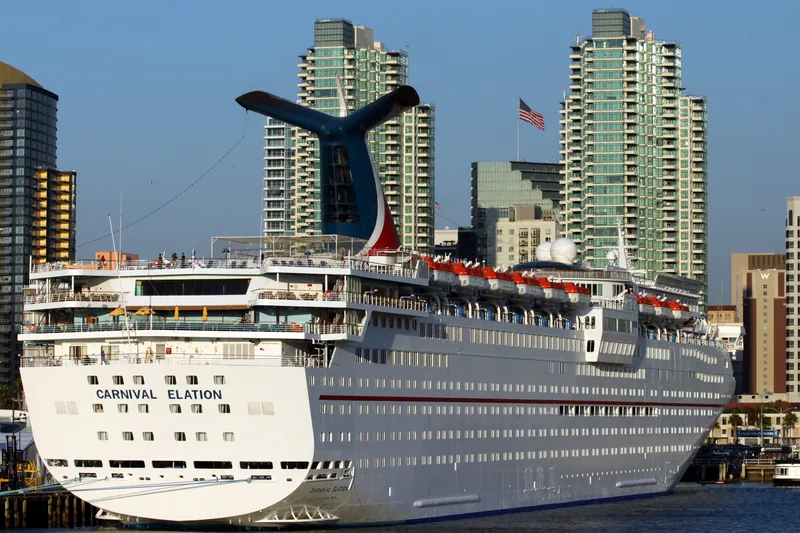 Cruise Ship Carnival Elation docked in Port of San Diego, California - March 2010