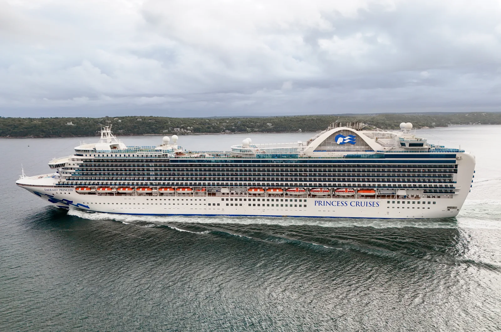 Emerald Princess cruise ship departing Halifax, Nova Scotia 2024
