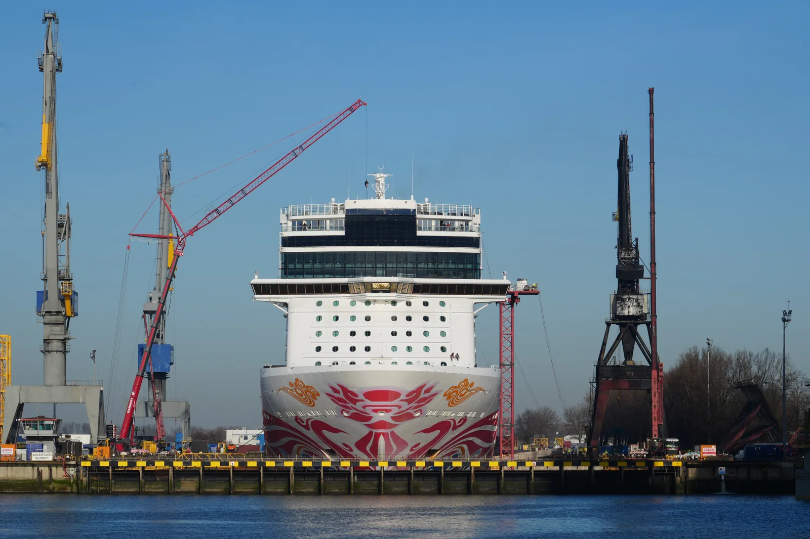 Norwegian Joy (ship, 2017) in dry dock at Damen Verolme Botlek Prins Willem-Alexanderdok (dok 7) in january 2024