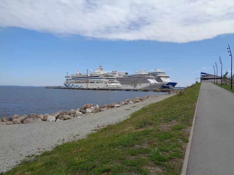 Avitak Seven Seas Splendor and Sky Princess at Tallinn Cruise Terminal in Port of Tallinn 13 July 2023