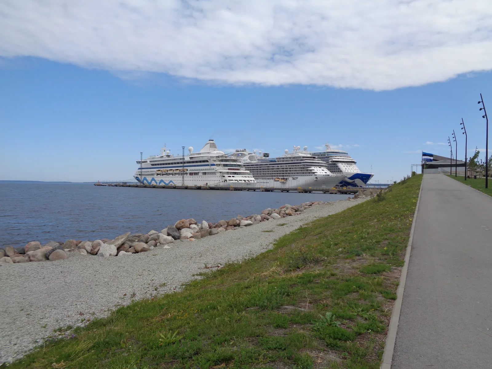 Avitak Seven Seas Splendor and Sky Princess at Tallinn Cruise Terminal in Port of Tallinn 13 July 2023